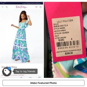 NWT Lilly Pulitzer ivie maxie Dress